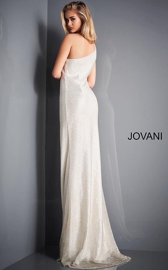 Jovani Prom Long One Shoulder Beaded Dress 1248 - The Dress Outlet