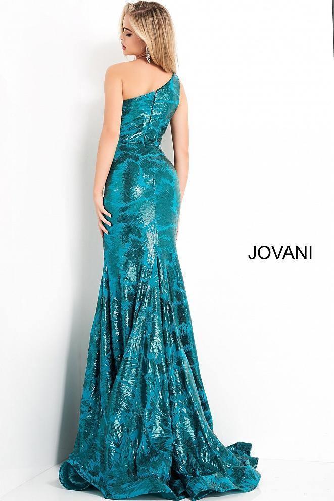 Jovani Prom Long One Shoulder Fitted Dress 1845 - The Dress Outlet