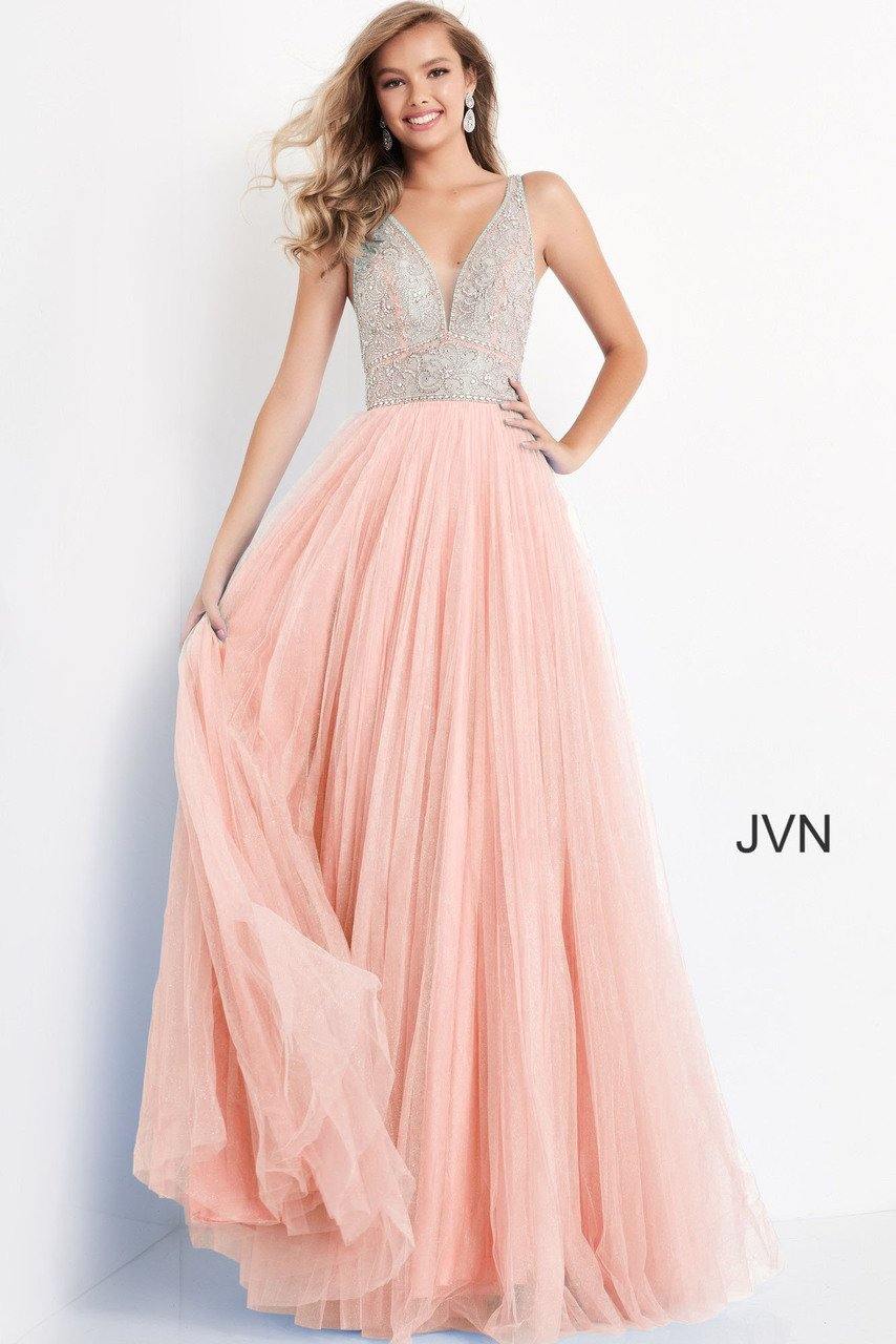 Jovani Prom Long Sleeveless Glitter Ball Gown 05818 - The Dress Outlet