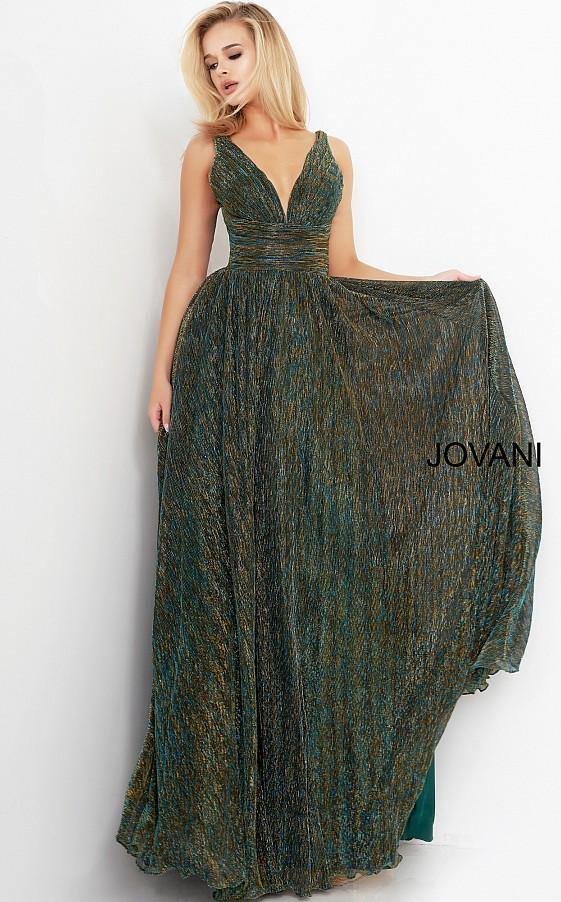 Jovani Prom Long Sleeveless Pleated Dress 02298 - The Dress Outlet