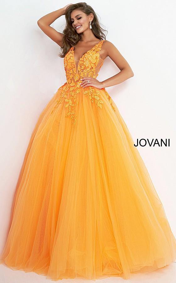 Jovani Prom Long Spaghetti Strap Ball Gown 02840 - The Dress Outlet