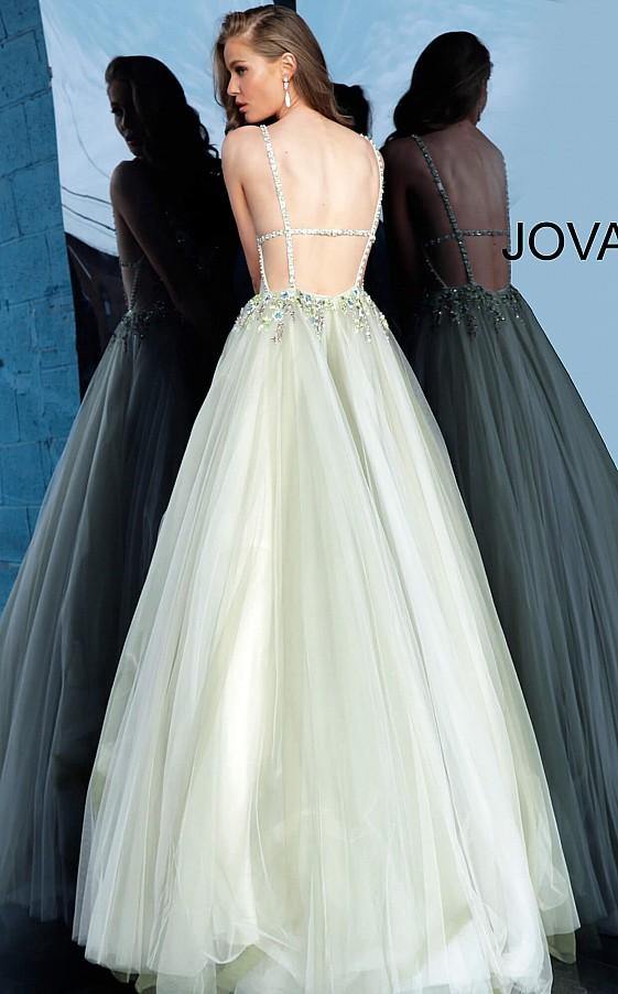 Jovani Prom Long Spaghetti Strap Ball Gown 66352 - The Dress Outlet