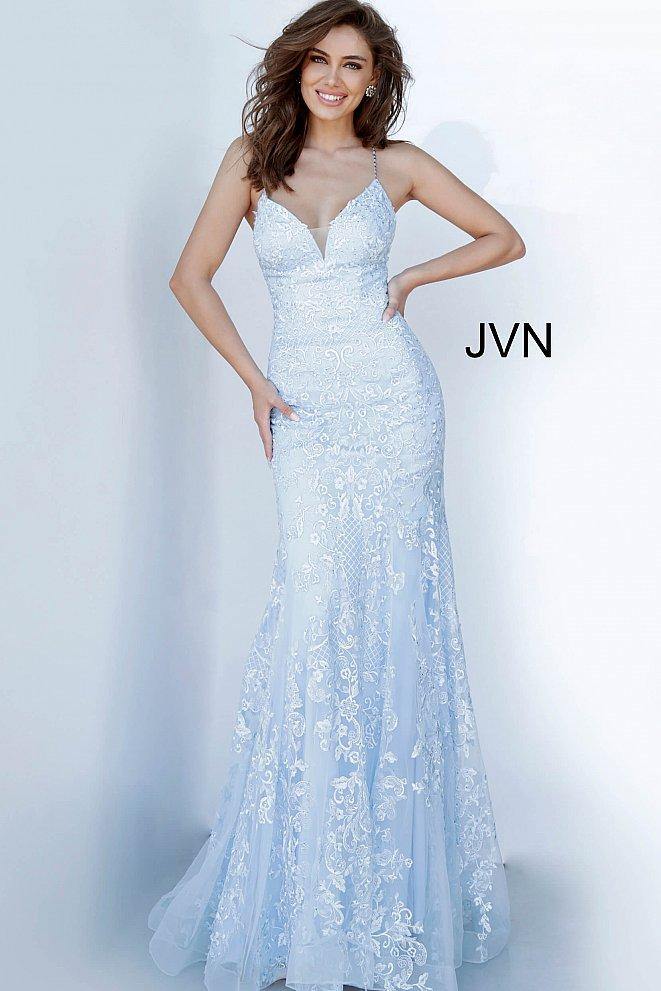 Jovani Prom Long Spaghetti Strap Dress 02258 - The Dress Outlet