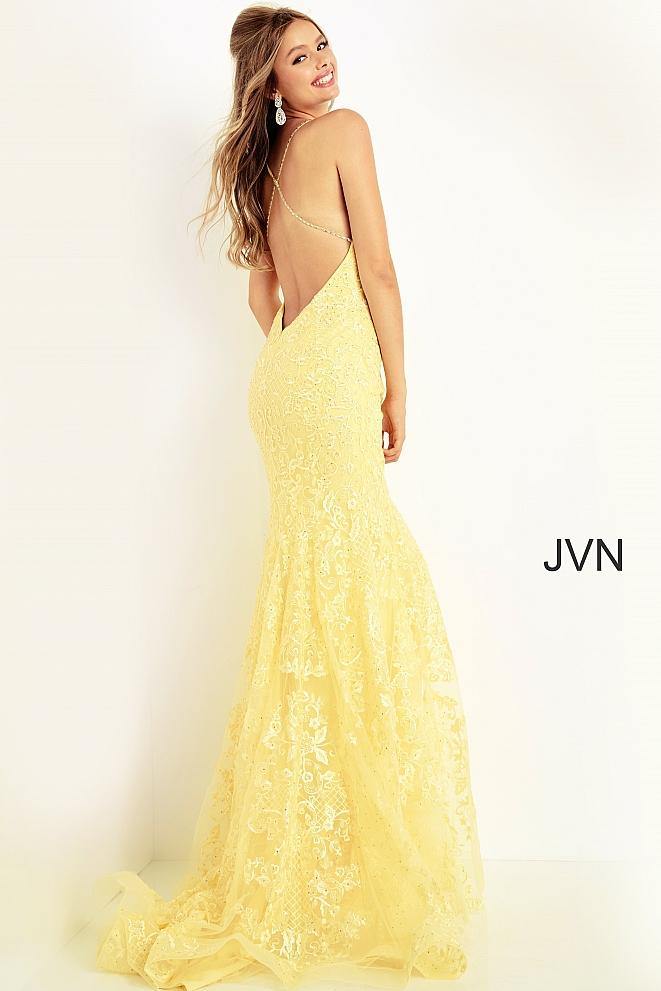 Jovani Prom Long Spaghetti Strap Dress 02258 - The Dress Outlet