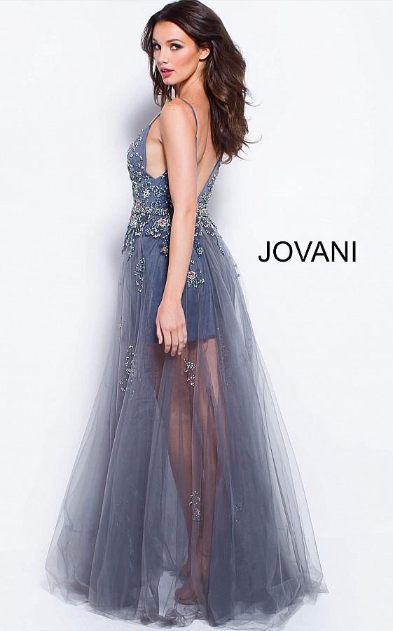 Jovani Prom Long Spaghetti Strap Evening Gown 55621 - The Dress Outlet