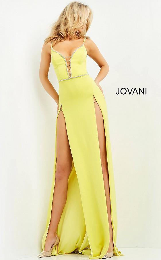 Jovani Prom Long Spaghetti Strap Fitted Dress 06557 - The Dress Outlet