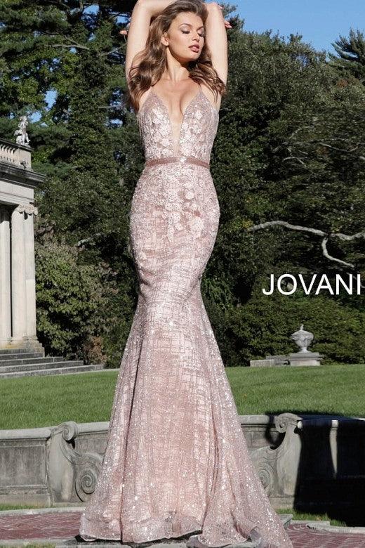 Jovani Prom Long Spaghetti Strap Formal Dress 62517 - The Dress Outlet