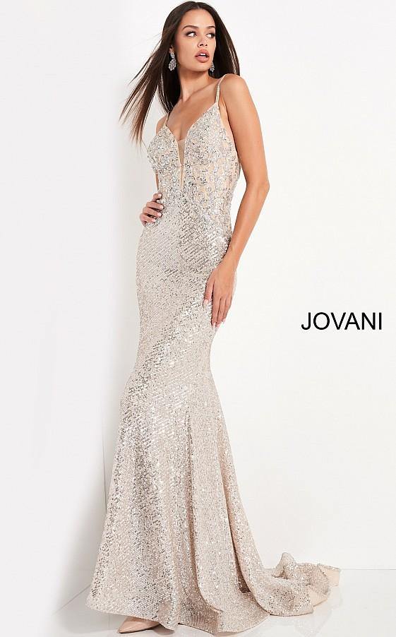 Jovani Prom Long Spaghetti Strap Sexy Dress 05805 - The Dress Outlet