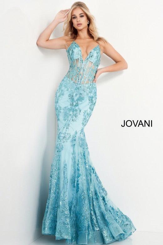 Jovani Prom Long Spaghetti Straps Mermaid Gown 3675 - The Dress Outlet