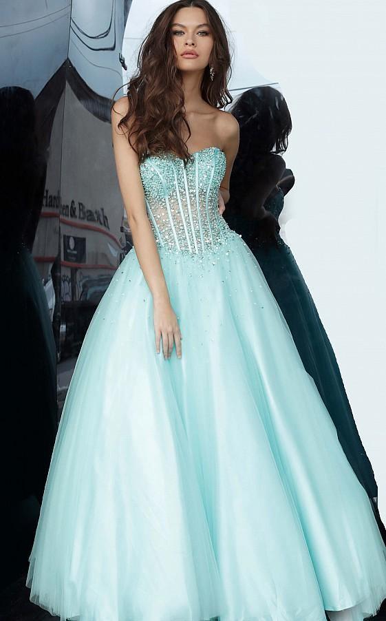 Jovani Prom Long Strapless A Line Ball Gown 1332 - The Dress Outlet