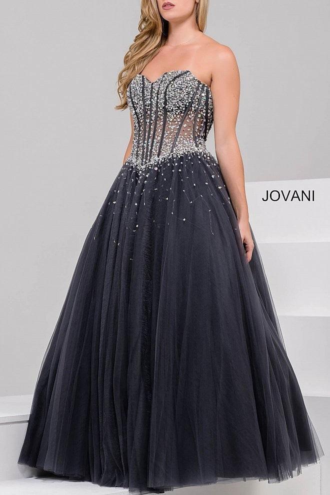 Jovani Prom Long Strapless A Line Ball Gown 1332 - The Dress Outlet