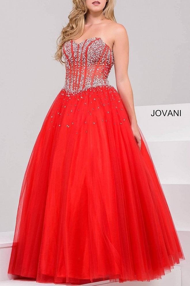 Jovani Prom Long Strapless A Line Ball Gown 1332 - The Dress Outlet