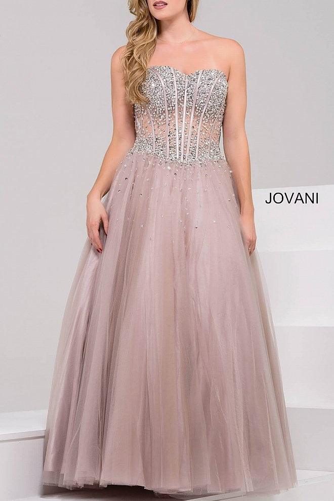 Jovani Prom Long Strapless A Line Ball Gown 1332 - The Dress Outlet