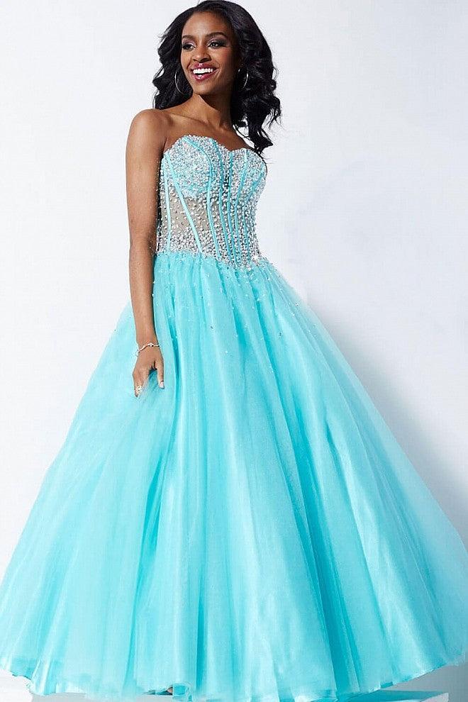 Jovani Prom Long Strapless A Line Ball Gown 1332 - The Dress Outlet