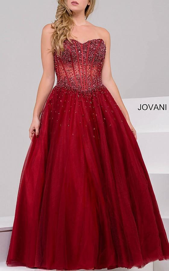 Jovani Prom Long Strapless A Line Ball Gown 1332 - The Dress Outlet