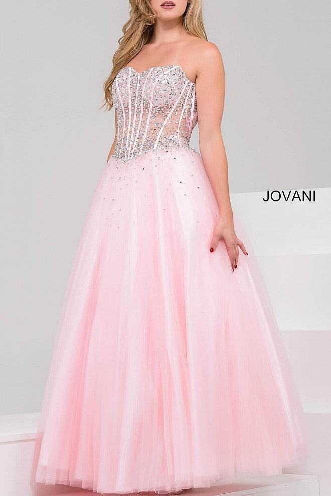 Jovani Prom Long Strapless A Line Ball Gown 1332 - The Dress Outlet