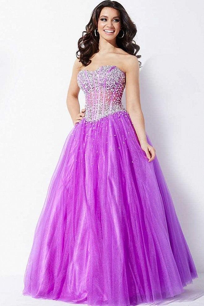 Jovani Prom Long Strapless A Line Ball Gown 1332 - The Dress Outlet