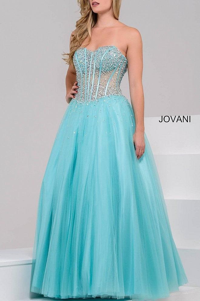 Jovani Prom Long Strapless A Line Ball Gown 1332 - The Dress Outlet