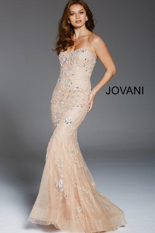 Jovani Prom Long Strapless Beaded Evening Gown 56064 - The Dress Outlet