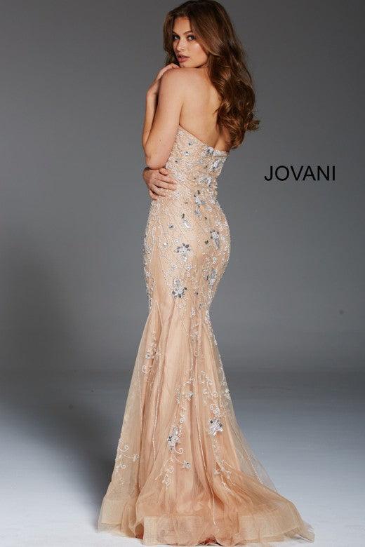 Jovani Prom Long Strapless Beaded Evening Gown 56064 - The Dress Outlet