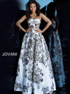 Jovani Prom Long Strapless Floral Print Dress 68468 - The Dress Outlet