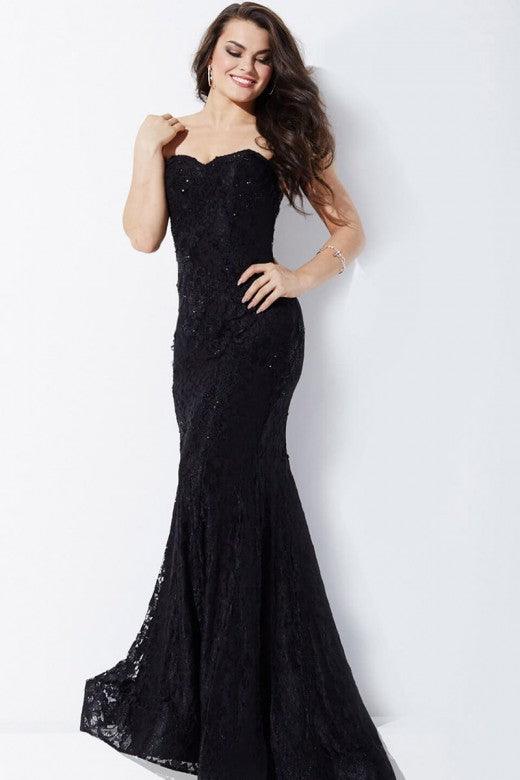 Jovani Prom Long Strapless Formal Lace Dress 34082 - The Dress Outlet