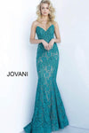 Jovani Prom Long Strapless Formal Lace Dress 37334 - The Dress Outlet