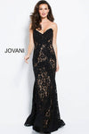 Jovani Prom Long Strapless Fitted Lace Dress 37334 - The Dress Outlet