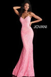 Jovani Prom Long Strapless Fitted Lace Dress 37334 - The Dress Outlet