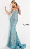 Jovani Prom Long Strapless Lace Fitted Dress 06586 - The Dress Outlet