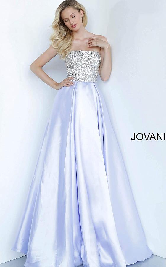 Jovani Prom Long Strapless Pleated Ball Gown K66689 - The Dress Outlet