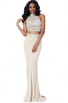 Jovani Prom Long Two Piece Formal Halter Gown 23595 - The Dress Outlet