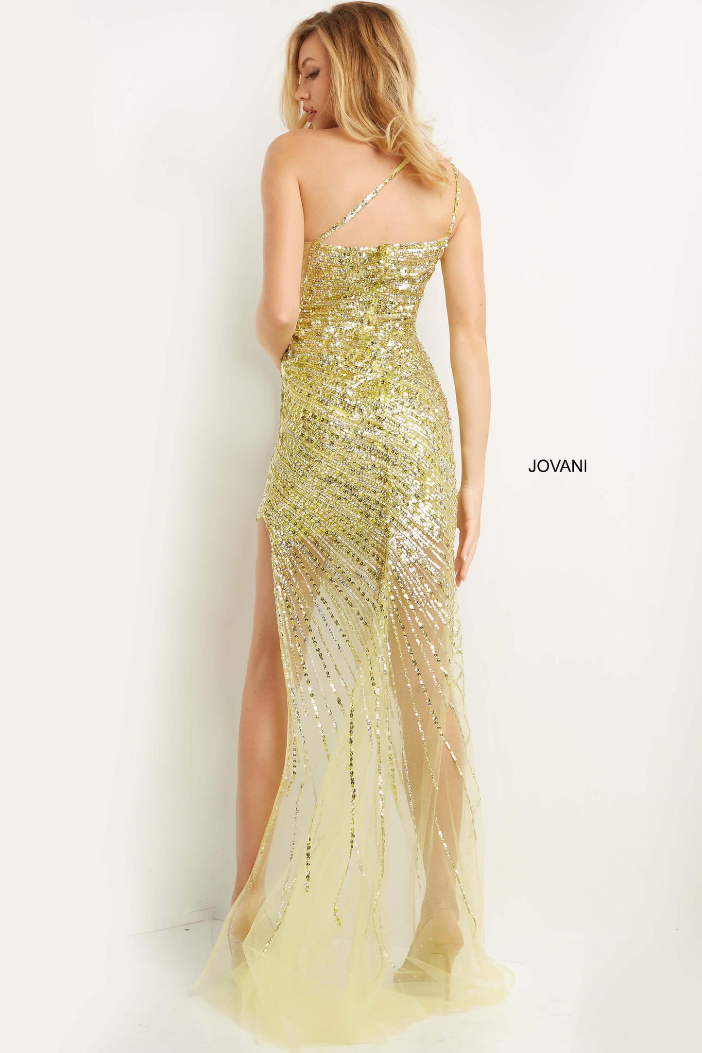 Jovani Prom One Shoulder Long Fitted Gown 05647 - The Dress Outlet