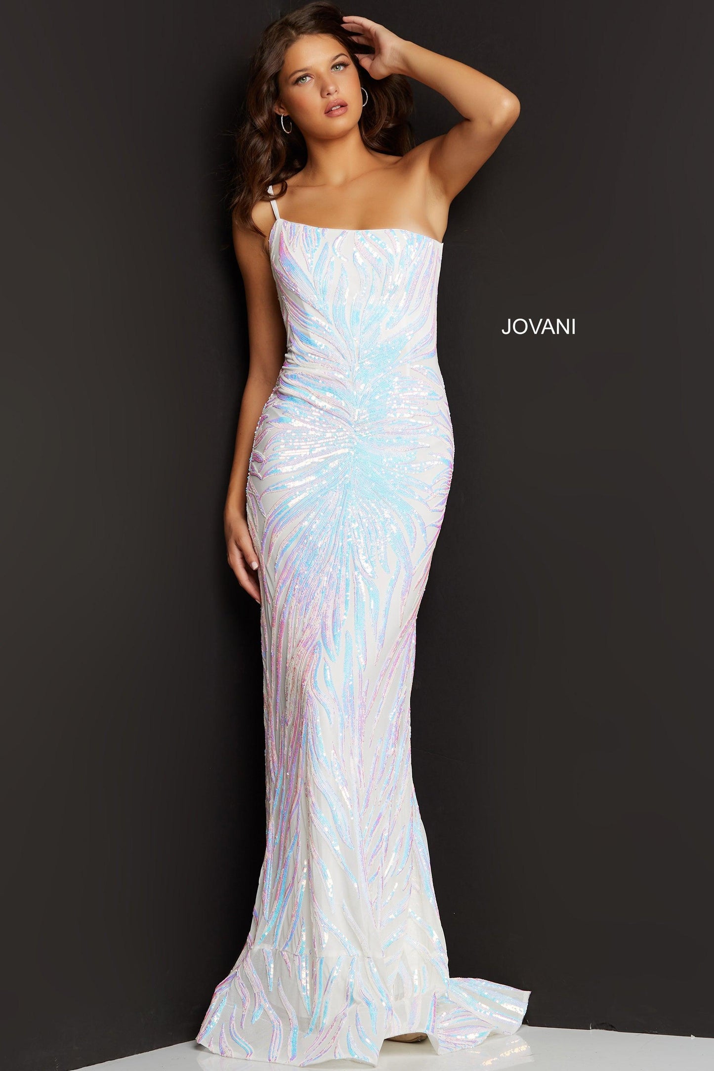 Jovani Prom One Shoulder Long Formal Gown 05664 - The Dress Outlet