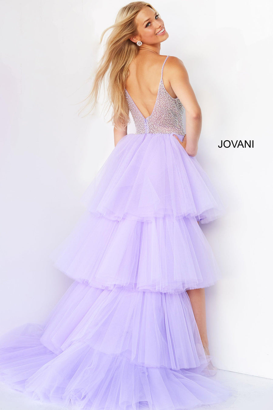 Jovani Prom Spaghetti Strap High Low Gown 07231 - The Dress Outlet