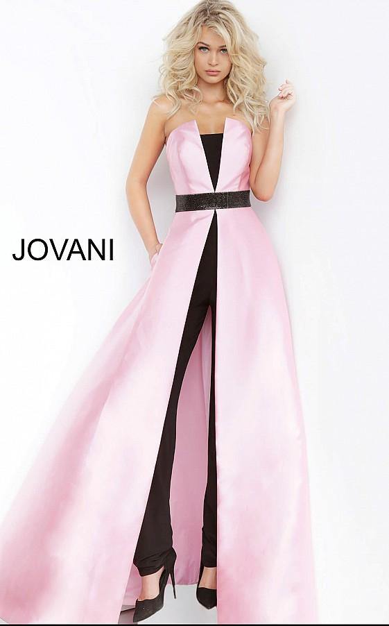 Jovani Prom Strapless Mikado Jumpsuit 1799 - The Dress Outlet