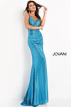 Jovani Ruched Waist Metallic Prom Dress 06368 - The Dress Outlet