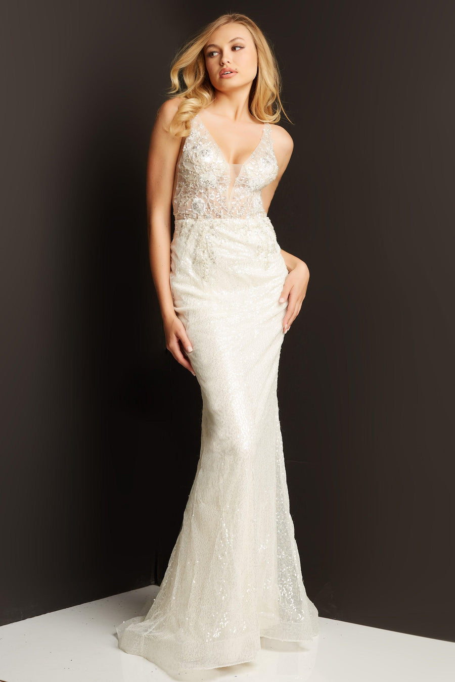 Jovani Sequin Long Wedding Dress 06764 - The Dress Outlet