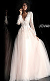 Jovani Sheer Long Sleeve Prom Ball Gown 67393 - The Dress Outlet