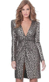 Jovani Short Metallic Animal Print Dress 03919 - The Dress Outlet