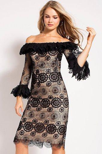 Jovani Short Off Shoulder Cocktail Dress M58447 - The Dress Outlet