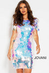 Jovani Short Sleeves Cocktail Dress 55494 - The Dress Outlet