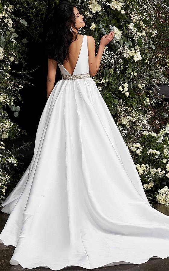 Jovani Simple Long Sleeveless Wedding Dress JB2491 - The Dress Outlet