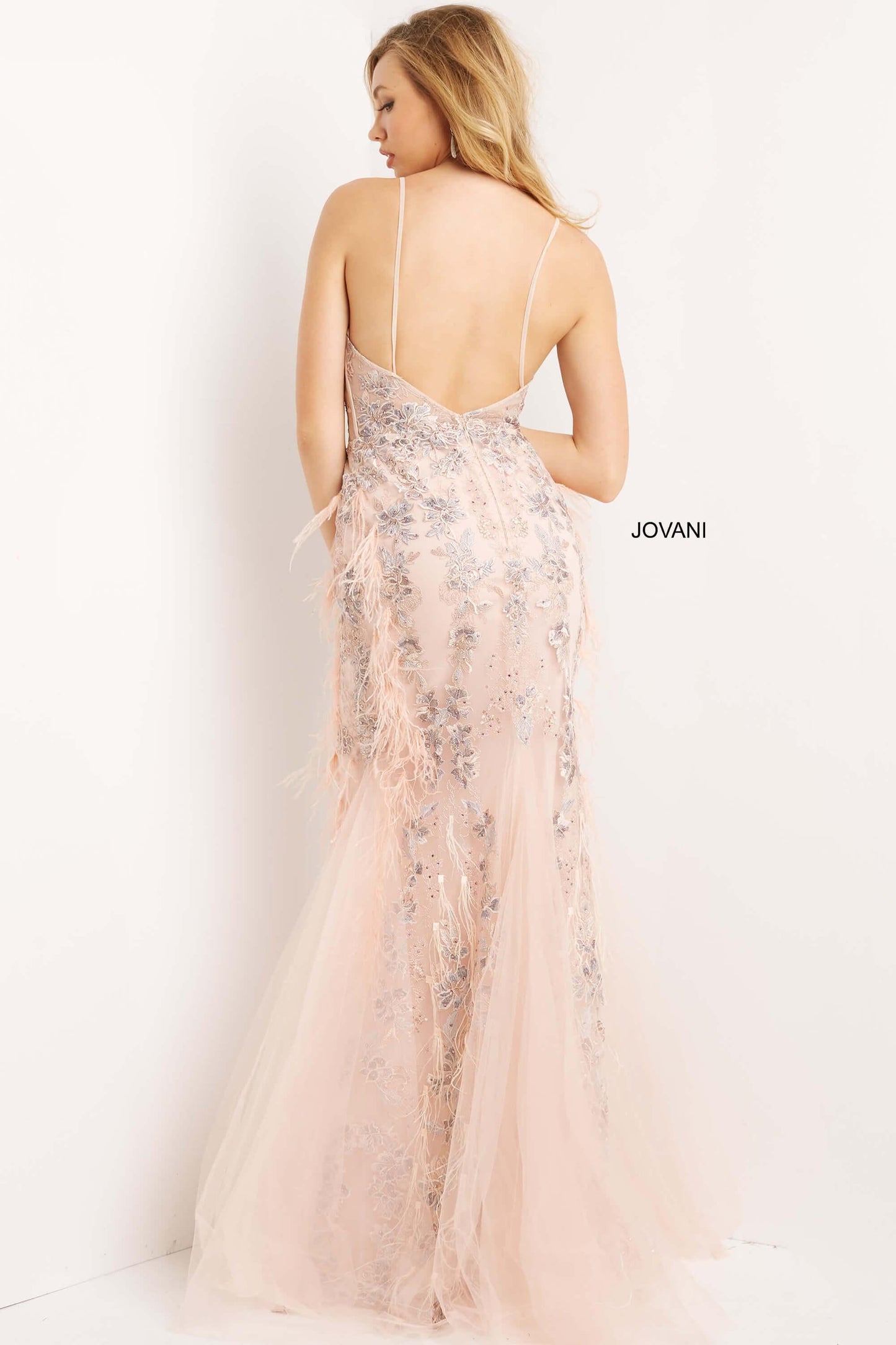 Jovani Spaghetti Strap Long Evening Dress 07514 - The Dress Outlet