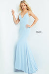 Jovani Spaghetti Strap Long Fitted Gown 07297 - The Dress Outlet