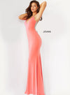 Jovani Spaghetti Strap Long Fitted Gown 07297 - The Dress Outlet