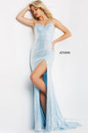 Jovani Spaghetti Strap Long Fitted Prom Dress 07407 - The Dress Outlet