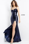 Jovani Spaghetti Strap Long Fitted Prom Dress 07407 - The Dress Outlet