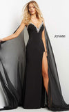 Jovani Spaghetti Strap Long Fitted Prom Dress 08022 - The Dress Outlet