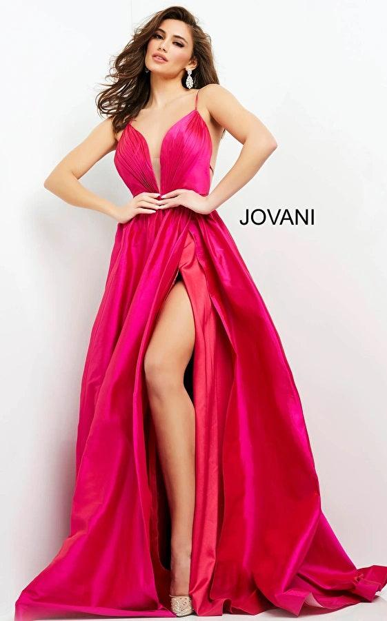 Jovani Spaghetti Strap Long Formal Prom Gown 06540 - The Dress Outlet